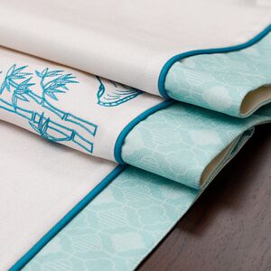 斗贤防水布艺蓝色桌旗中式禅意轻奢高级感新中式茶几茶巾桌布茶席