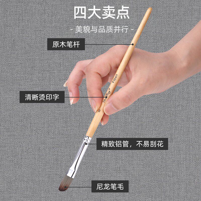 竹亭尼龙毛24支套水粉水彩丙稀画笔初学者儿童成人套装画笔B2409