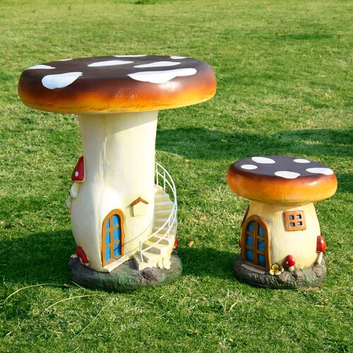 户外别墅玻璃钢庭院花园摆件幼儿园雕塑水果创意桌椅园林景观装饰