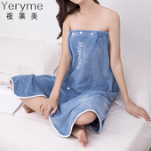 家用浴巾夏天女可穿可裹浴裙比纯棉吸水2022新款 大裹巾 加厚可穿式