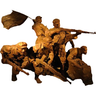 渡江战役人物铸铜玻璃钢景区场景大型室内纪念雕塑艺术定制摆件