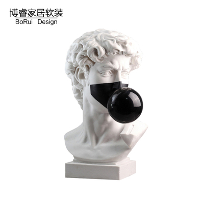 北欧大卫人物雕塑石膏人像摆件客厅玄关艺术样板房家居装饰品摆设