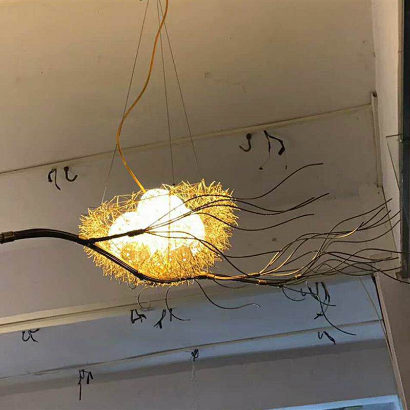餐厅吊灯三头饭厅灯北欧创意个性灯具艺术咖啡店吧台鸟巢鸟窝吊灯
