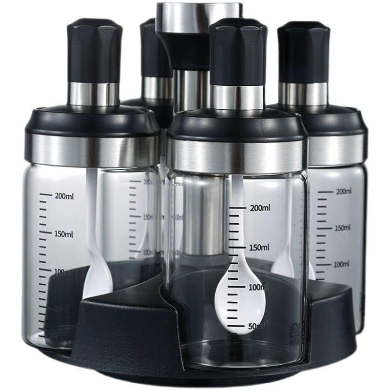 创意防潮旋转式调料盒 带盖 家用厨房勺盖一体调味料瓶罐组合套装,厨房/烹饪用具,调味瓶罐/调料研磨器,淘宝优惠券,粉丝福利购,淘宝优惠卷