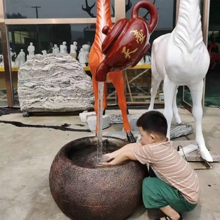 玻璃钢天壶悬空流水葫芦井口茶壶喷泉庭院悬壶摆件乔迁新居小礼品