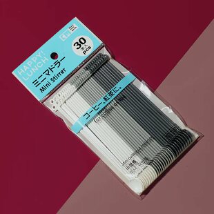 一次性小勺子迷你号长柄塑料咖啡勺搅拌棒彩色创意可爱30支匙子