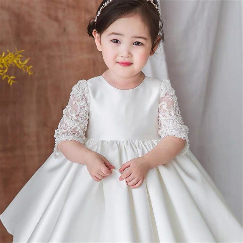 儿童礼服公主裙女童蓬蓬纱花童钢琴演出服生日主持人晚礼服女秋款