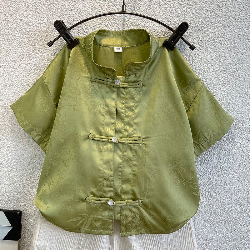 汉服男童夏款短袖套装儿童汉服古风夏季薄款男孩唐装宝宝周岁礼服