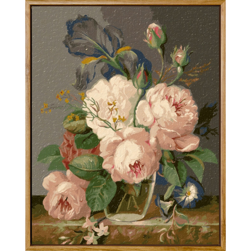 画画diy数字油画花卉填充填色手工绘画手绘油彩治愈水彩丙烯涂色
