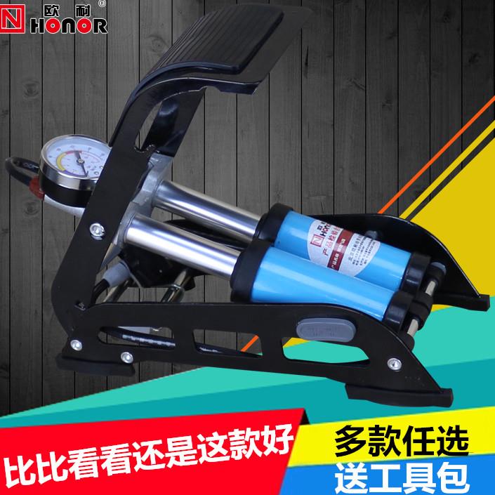 欧耐打气筒摩托车 汽车脚踩式高压打气筒 电动车自行车脚踏打气泵