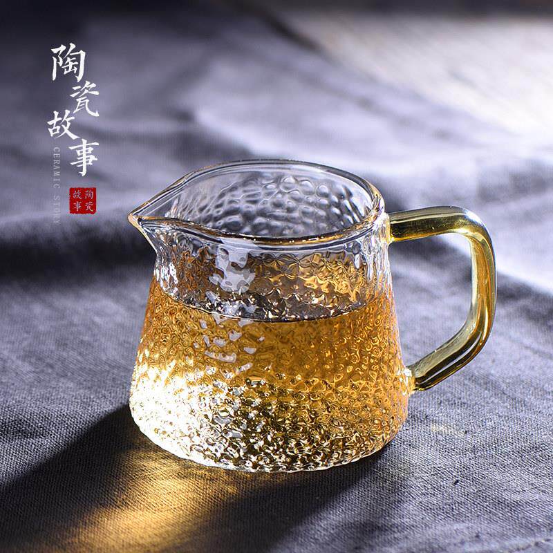 锤纹玻璃公道杯茶漏套装加厚耐热分茶器茶海带虑公杯功夫茶具配件