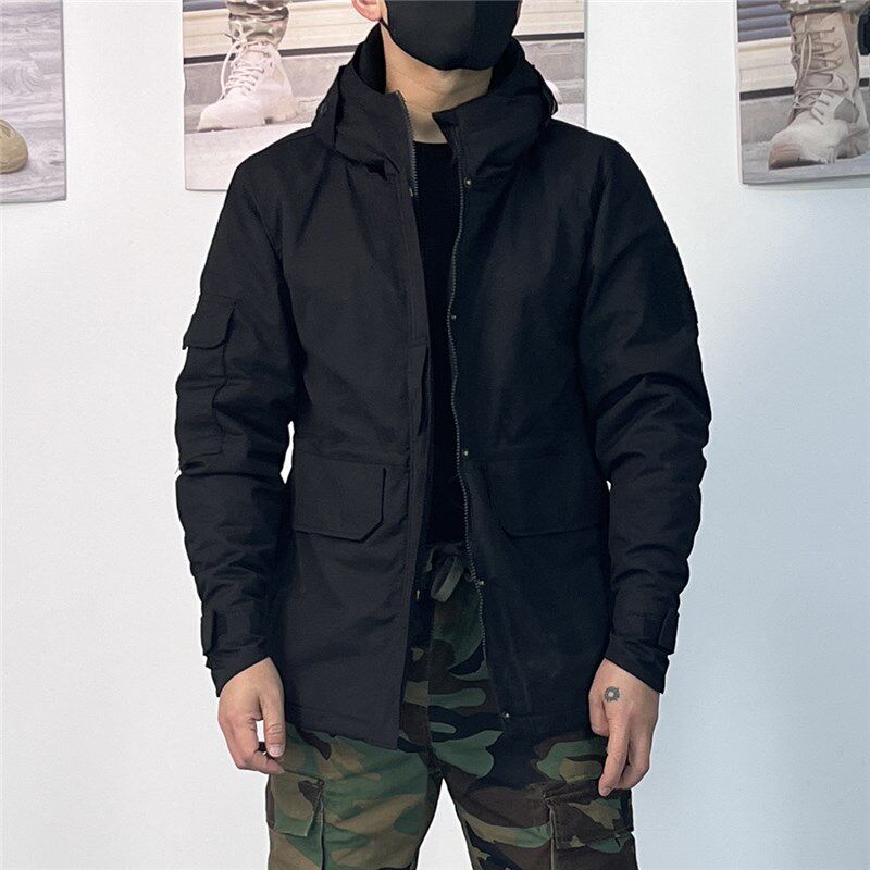 春秋男户外套风衣中长款战术冲锋衣抓绒保暖防风防泼水登山作训服