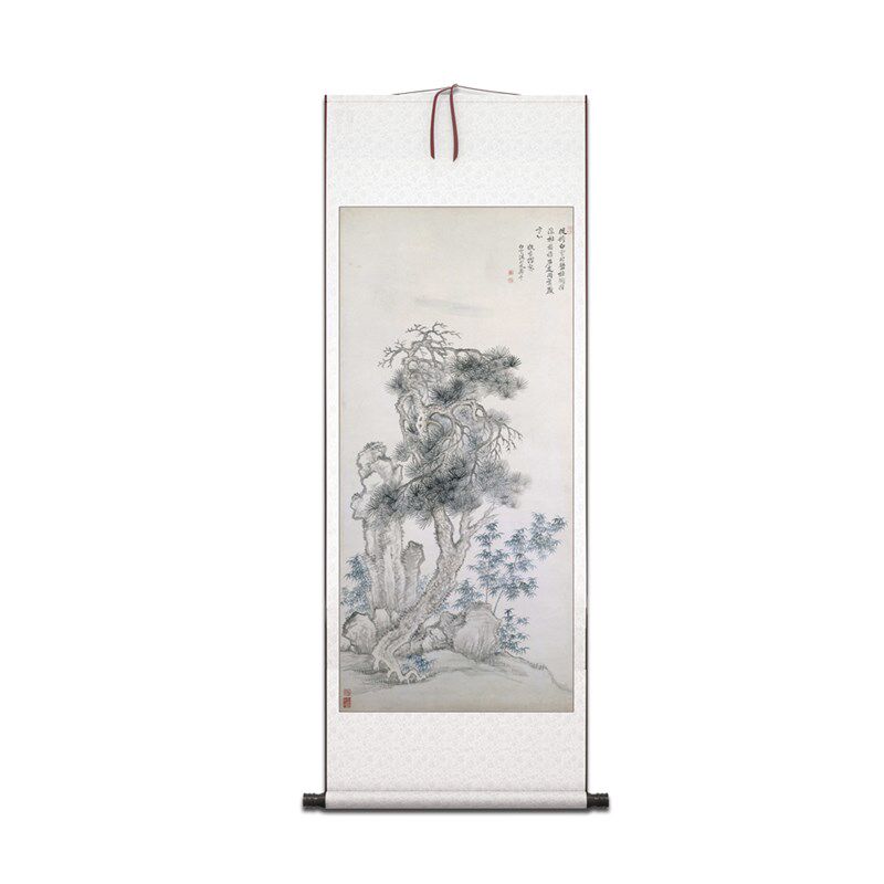 清 恽寿平 松竹图 古山水风景人物国画 高清 艺术微喷 装饰画