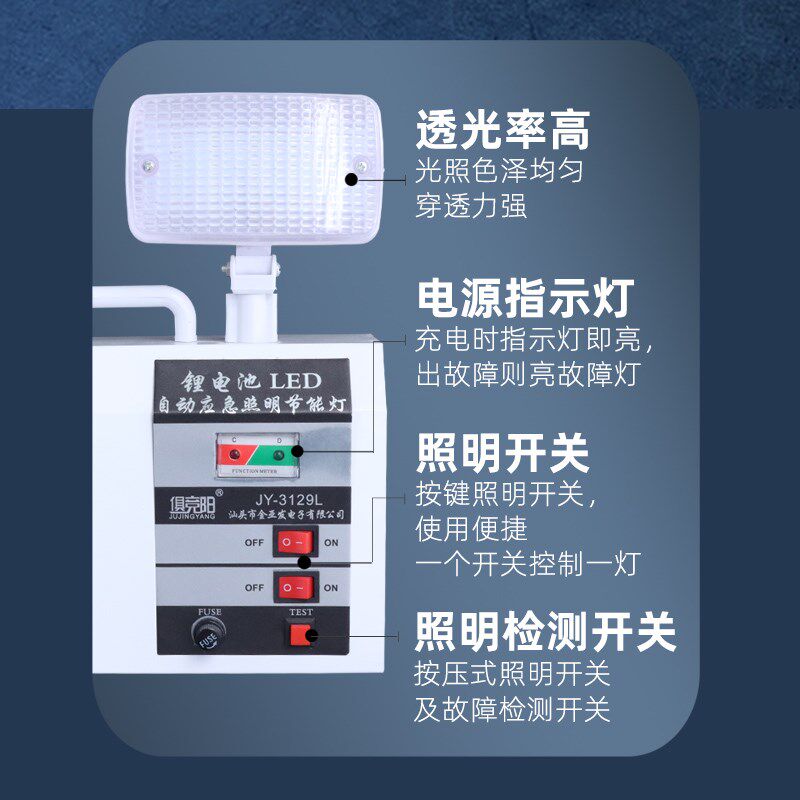 30W充电LED应急灯锂电高亮停电自动照明疏散应急灯俱竞阳3129