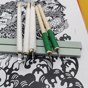 传统非遗剪纸艺术的精工细作蜡板手工刻刀剪刀图样专业工具新品包