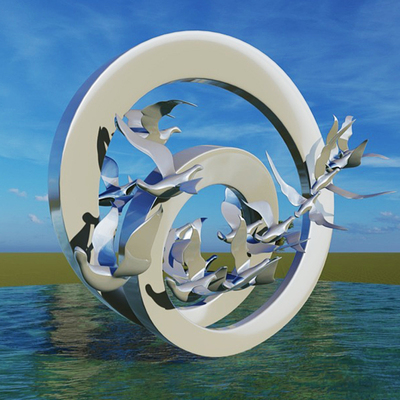 城市广场大雁南飞抽象艺术品雕塑园林景观不锈钢金属创意落地摆件