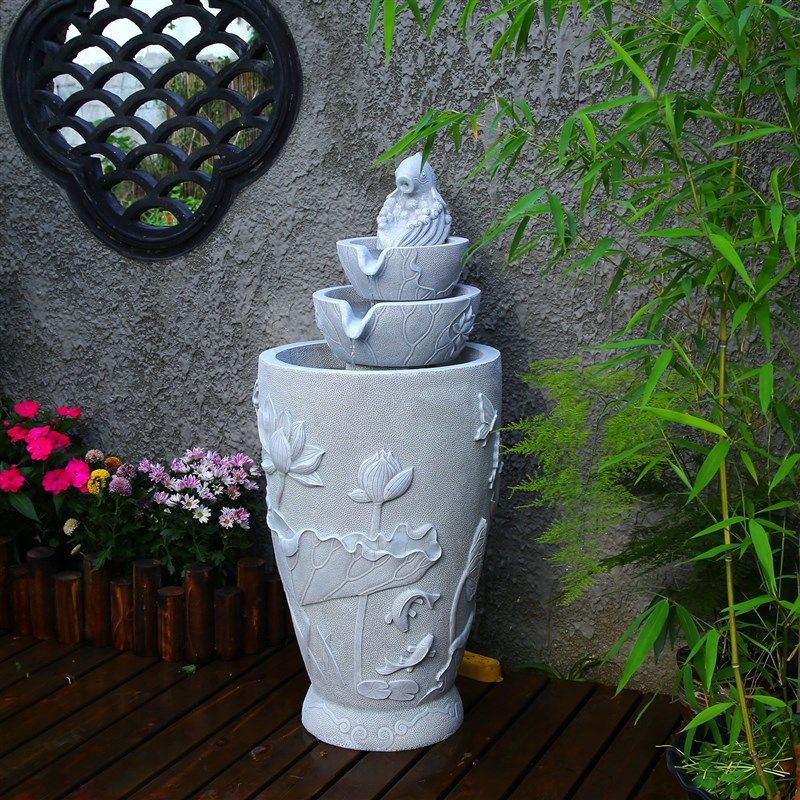 流水摆件室内客厅电视柜旁循环水大号落地喷泉新居开业招财水景观