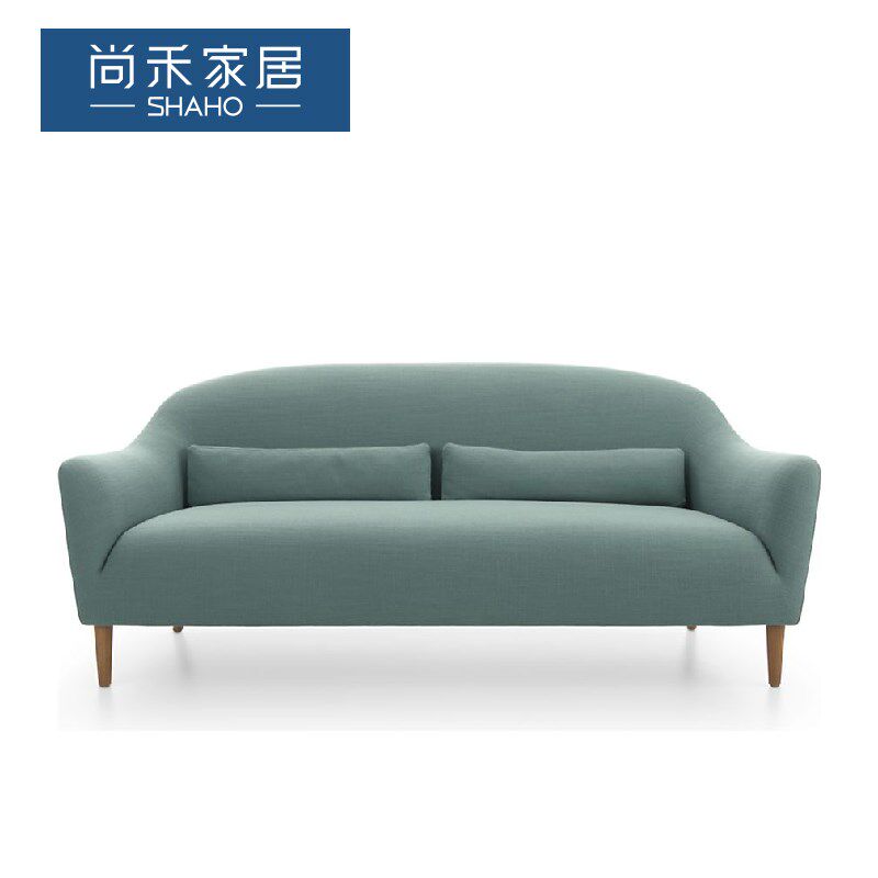 北欧设计款沙发创意二/三人布艺沙发时尚咖啡厅沙发餐厅休闲沙发