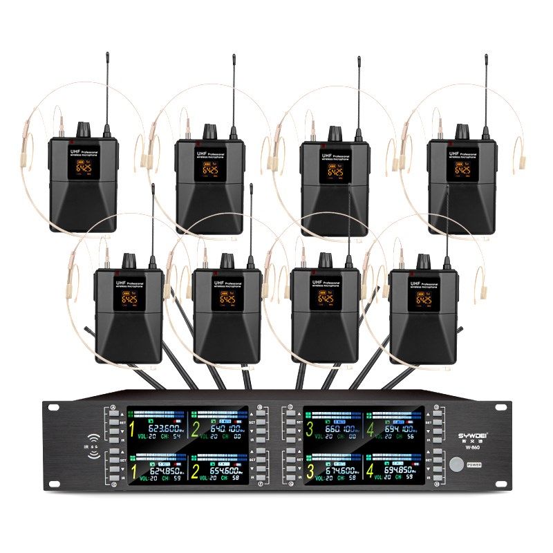 无线话筒一拖二四八耳麦头戴胸麦领夹式专业舞台演出防啸叫麦克风