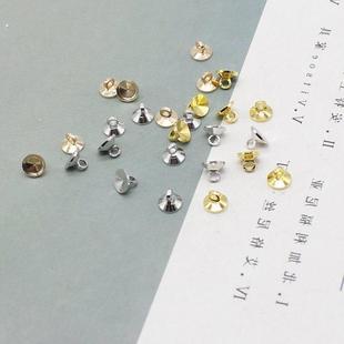 6MM纯铜无针羊眼圆形无孔珍珠帽头手工挂件吊坠帽串珠饰品配件