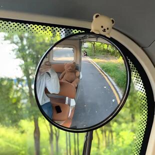 三轮车后视镜大视野超广角吸盘式倒车镜全封闭带棚电车通用反光镜