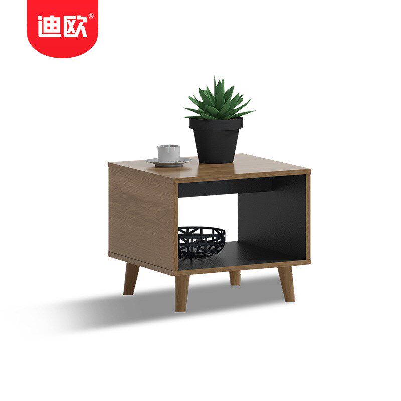 北欧现代简约棕色实木质方长形茶几橡木家用客厅办公室小茶几