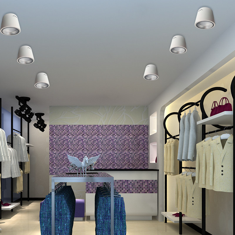 led明装筒灯圆形免开孔服装店商场鞋店客厅过道玄关灯4寸12W,家装灯饰光源,明装筒灯,淘宝优惠券,粉丝福利购,淘宝优惠卷