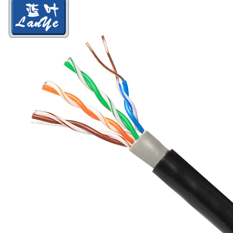 蓝叶 国标超五类室外无氧铜网线8根芯纯铜网络布线连接线足300米