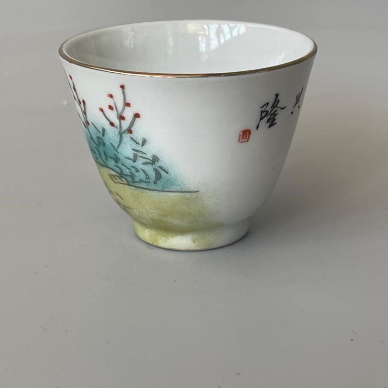 全手工手绘茶具茶杯景德镇主人杯粉彩描金567厂货主人杯单杯瓷器
