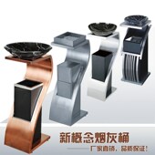 欧式 酒店用品宾馆不锈钢新概念会所钛金高档大堂烟灰垃圾桶 时尚
