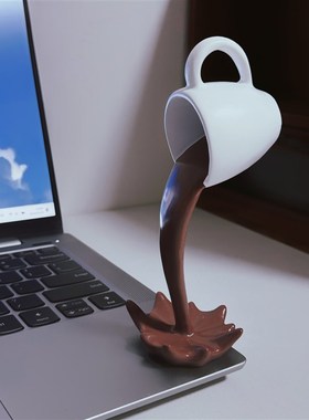 【打翻的卡布奇诺】创意咖啡杯立体摆件桌面装饰品创意恶搞摆件