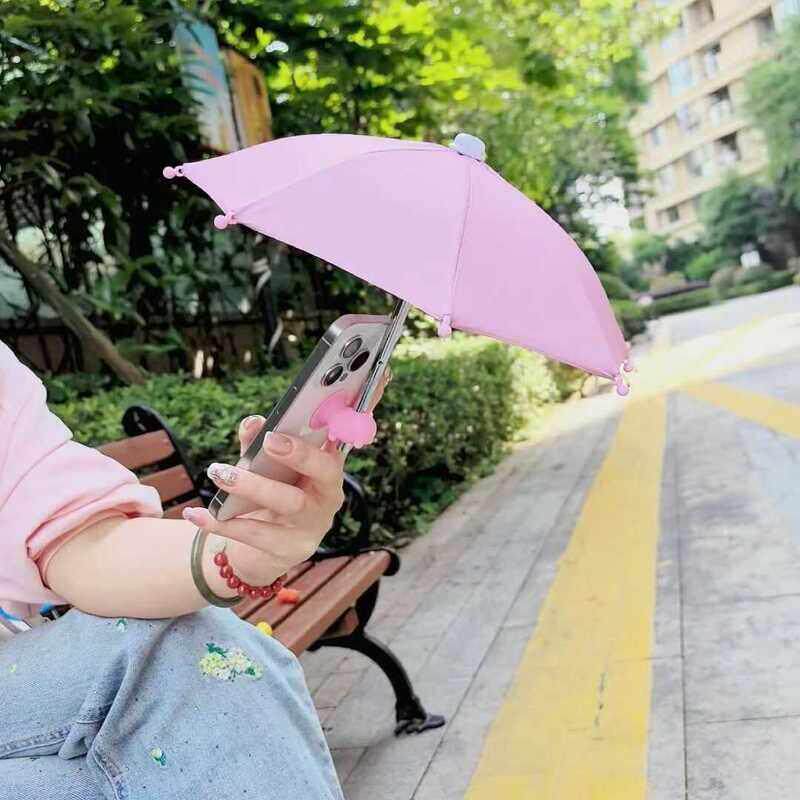 户外直播手机伞走播小猪吸盘迷你伞小雨伞手机遮阳伞防晒防雨可爱