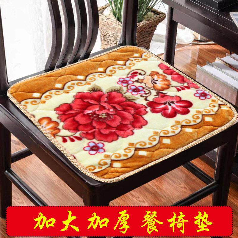 坐垫50*50cn椅子垫加厚毛绒餐桌沙发方垫春秋椅冬季保暖屁股防滑