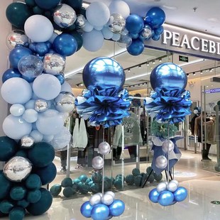 开业气球立柱开业门口装饰气球链活动气氛围场景布置装饰绿色气球