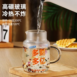 大容量玻璃喝水杯可爱少女心家用带盖泡茶杯耐高温一人饮杯子套装