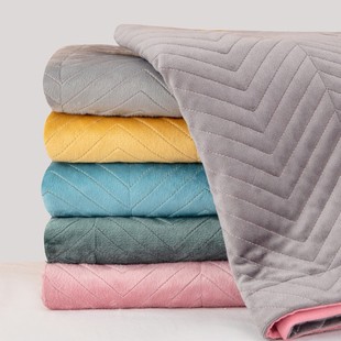 冬季一面绒一面棉床盖2021新款榻榻米床盖定制3米炕盖水晶绒加厚