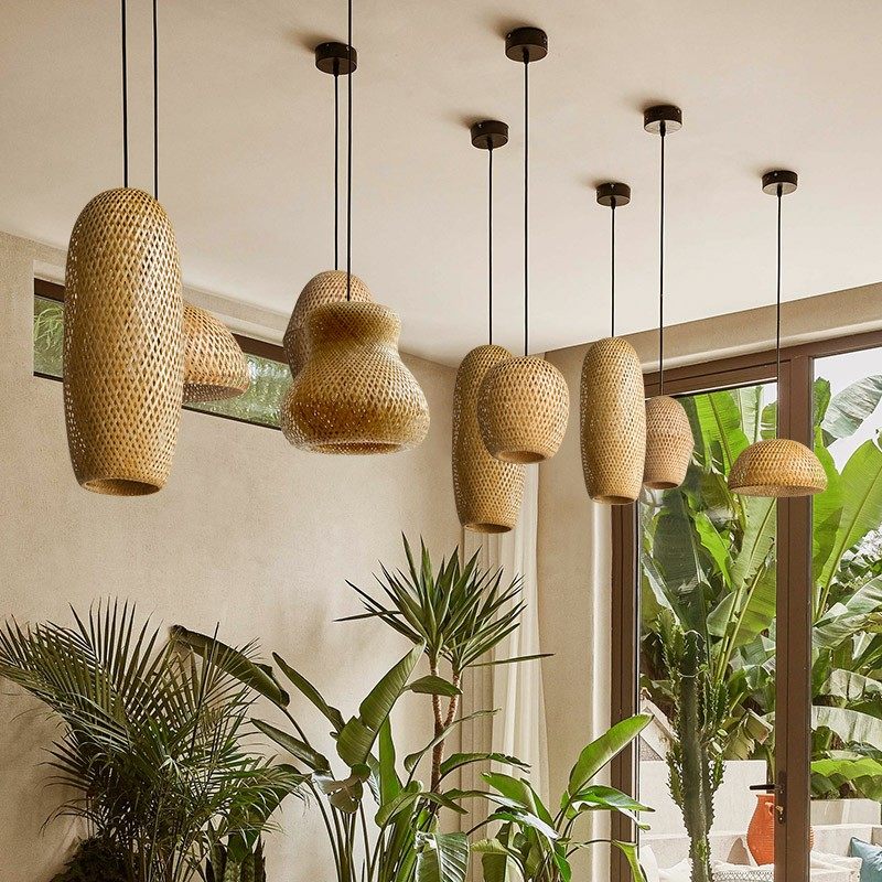 中式吊灯竹编田园餐厅饭店卧室阳台日式灯笼茶室民宿榻榻米灯具,家装灯饰光源,客厅吊灯,淘宝优惠券,粉丝福利购,淘宝优惠卷