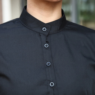 服务员酒店衬衫工作服秋冬长袖咖啡西餐厅制服男女七分袖印字logo