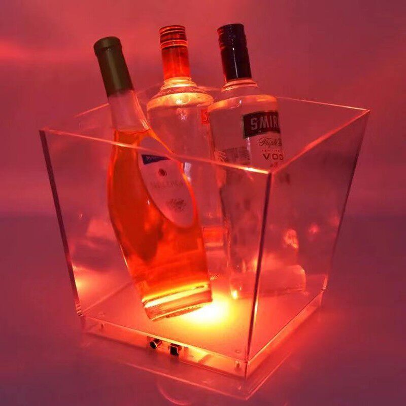 定制欧式亚克力塑料透明发光啤酒香槟红酒冰桶12L酒吧KTV家用酒架