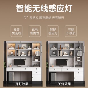 实木书桌书架一体桌子台式电脑桌卧室家用学生写字桌高中生学习桌