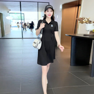 polo领a字连衣裙女夏2023新款高级感小个子优雅休闲修身显瘦裙子