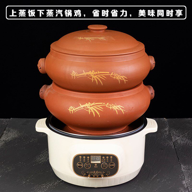 汽锅云南建水紫砂紫陶家用养生蒸汽蒸锅汽锅鸡锅砂锅气锅清蒸燕窝