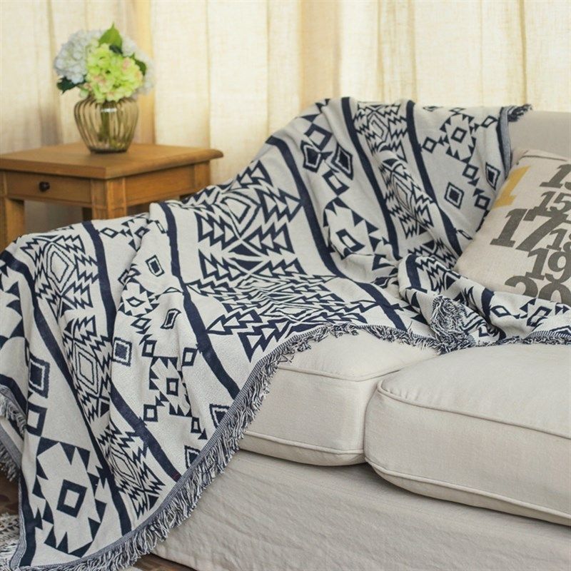 北欧双面几何简约沙发巾文艺个性毯子万能盖巾盖毯单人座垫,居家布艺,沙发套,淘宝优惠券,粉丝福利购,淘宝优惠卷