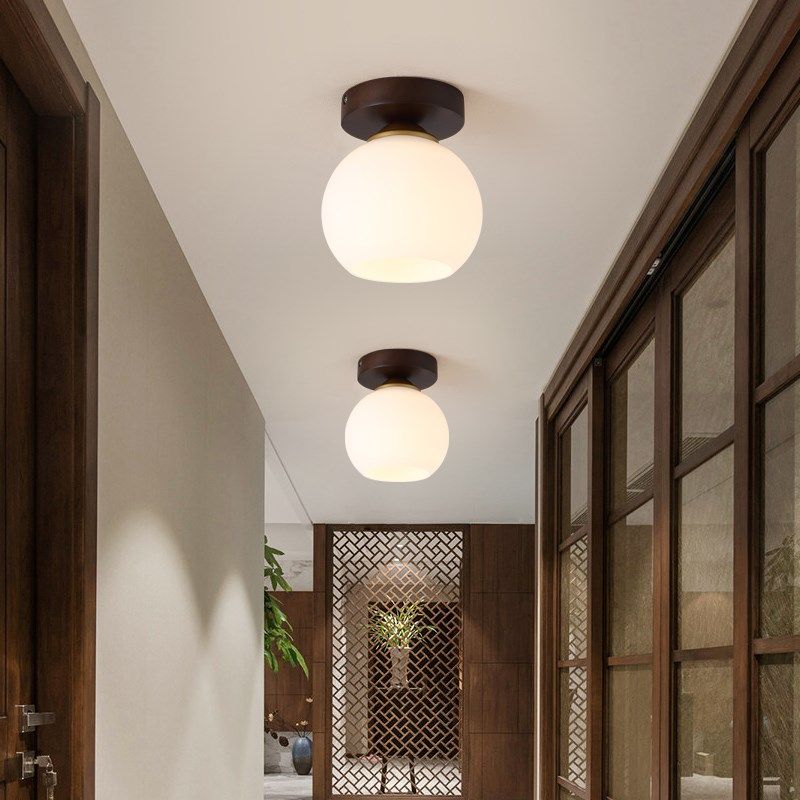 实木新中式客厅灯具主卧室led吸顶灯大气复古禅意胡桃木色玻璃灯,家装灯饰光源,客厅吸顶灯,淘宝优惠券,粉丝福利购,淘宝优惠卷