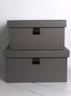 样板房收纳盒箱装饰摆件整理储物皮革衣柜衣帽间展厅陈列软装饰品