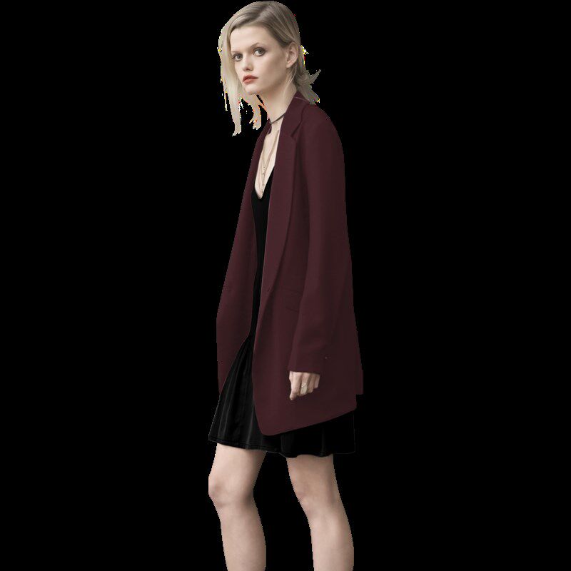 高级感酒红色西装2025年春秋新款长袖西服气质大码上衣外套女百搭