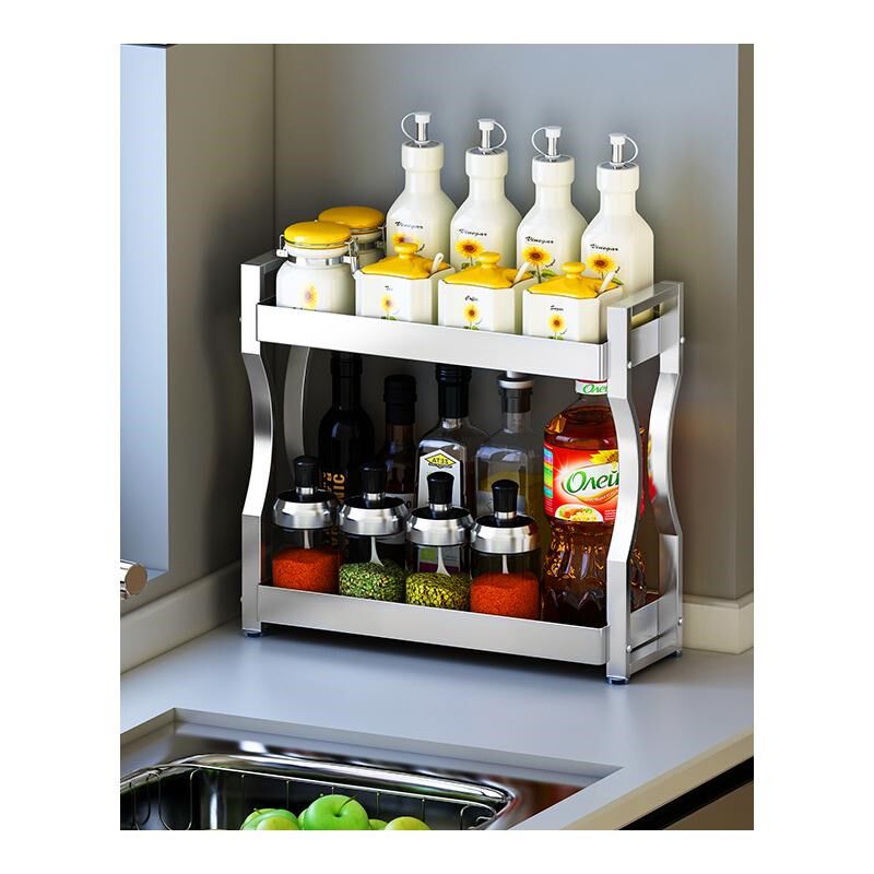 厨房调料置物架台面小型窄款小尺寸放调味品瓶罐装油盐酱醋收纳架