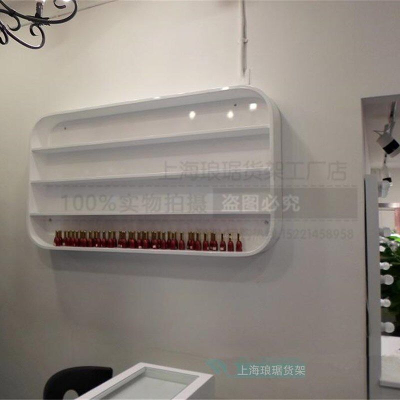 美甲店指甲油展示柜甲油壁柜美甲展示架甲油吊柜上墙展示柜木质烤