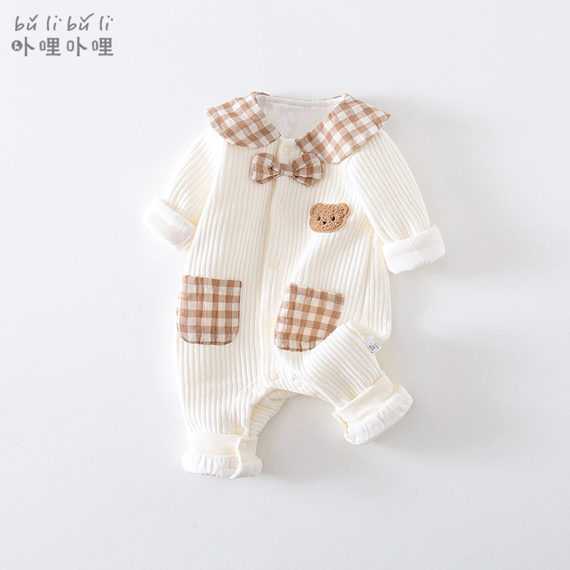女宝宝秋装外套0一1岁新生婴儿衣服秋季可爱洋气外出连体衣春秋款