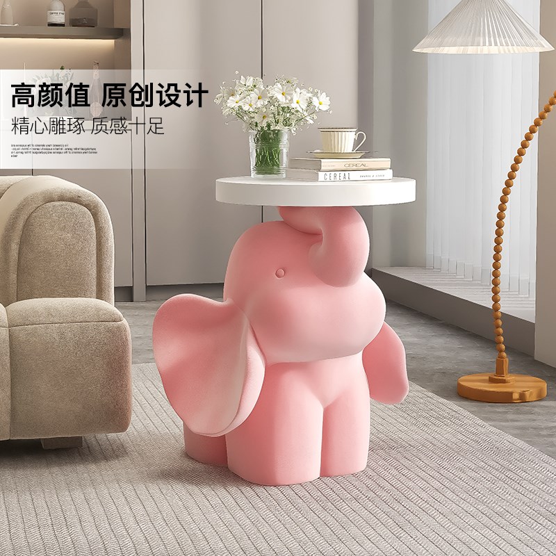 植绒大象客厅落地摆件装饰大型电视柜沙发旁边几茶几轻奢乔迁礼物